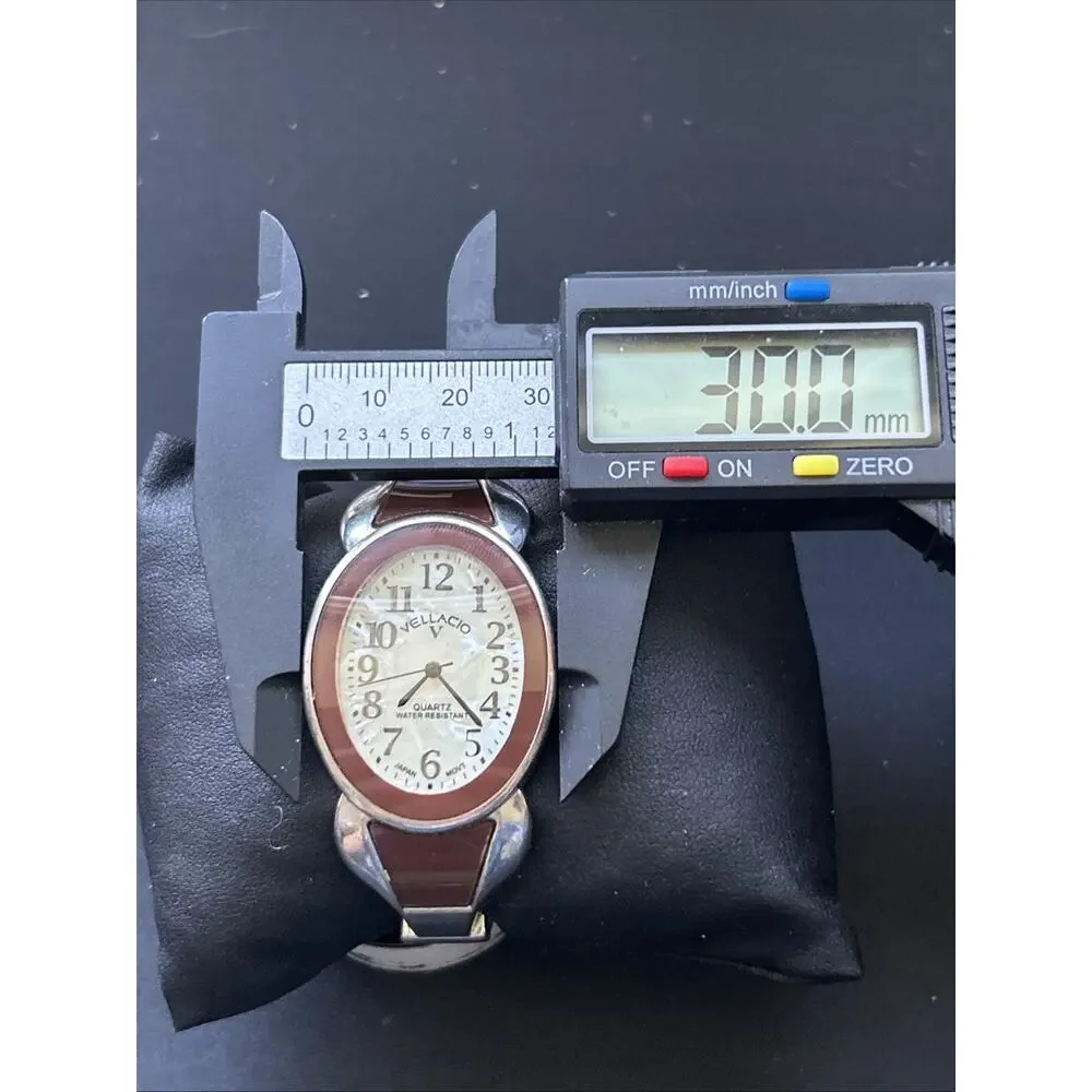 Vellacio Pearl Dial Silver Tone Women’s Cuff Watch